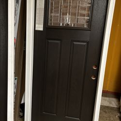 Brown Luxury Door 36”x80 Fiberglass 