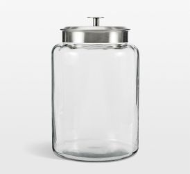 Crate & Barrel Anchor Hocking 2.5-Gallon Montana Glass Jar with Brushed Aluminum Lid