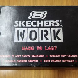 Sketchers Work Shoes, Steel Toe, Size 10