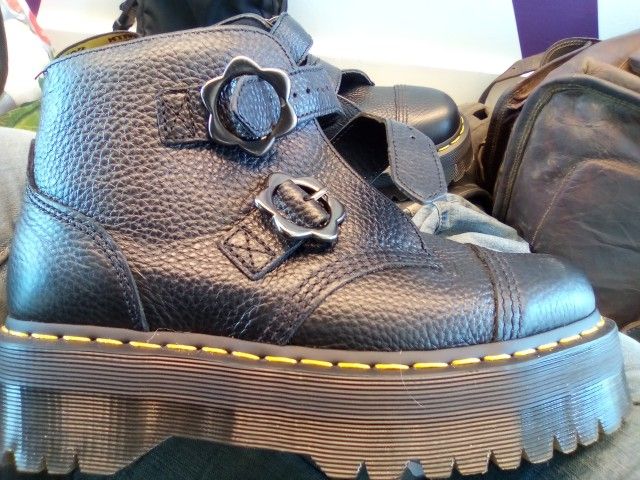 Dr. Martin Leather Ankle Boots With Daisy Buckles 