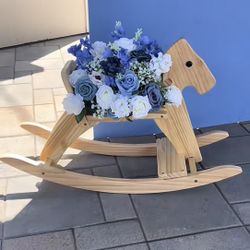 BOOK your Vintage Antique Wooden Rocking Horse Event Baby Prop Decor