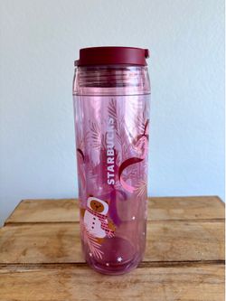 STARBUCKS 2025 Holiday Cozy Bear Tumbler 16oz Pink Christmas Travel Bottle Cup