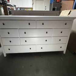 White Dresser With Black Handles 