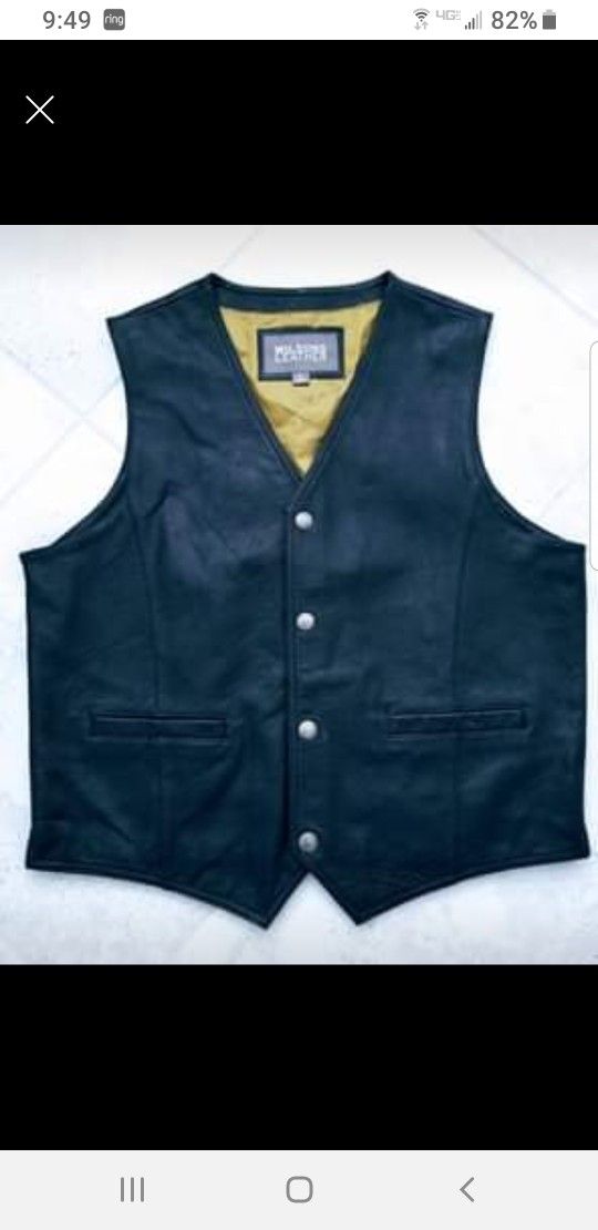Wilson's Leather Mens Large Black Vest