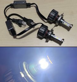 H4 9003 6500K 16000 LUMENS BRIGHT WHITE LED LIGHTS LUCES $40