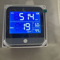 Air Quality Monitor Indoor, CO2 Detector, 6-in-1 Air Pollution Carbon Dioxide