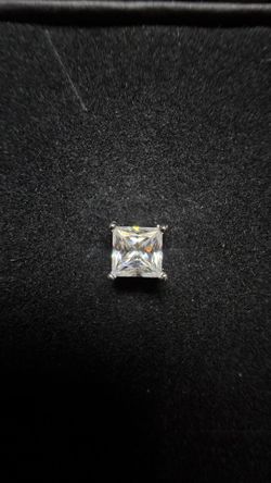 5mm & 3mm 925 Silver Vvs Moissanite Square Studs