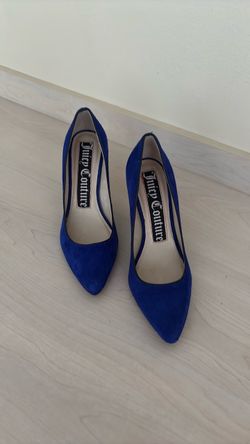 Juicy Couture Blue Suede Pointed-Toe Heels