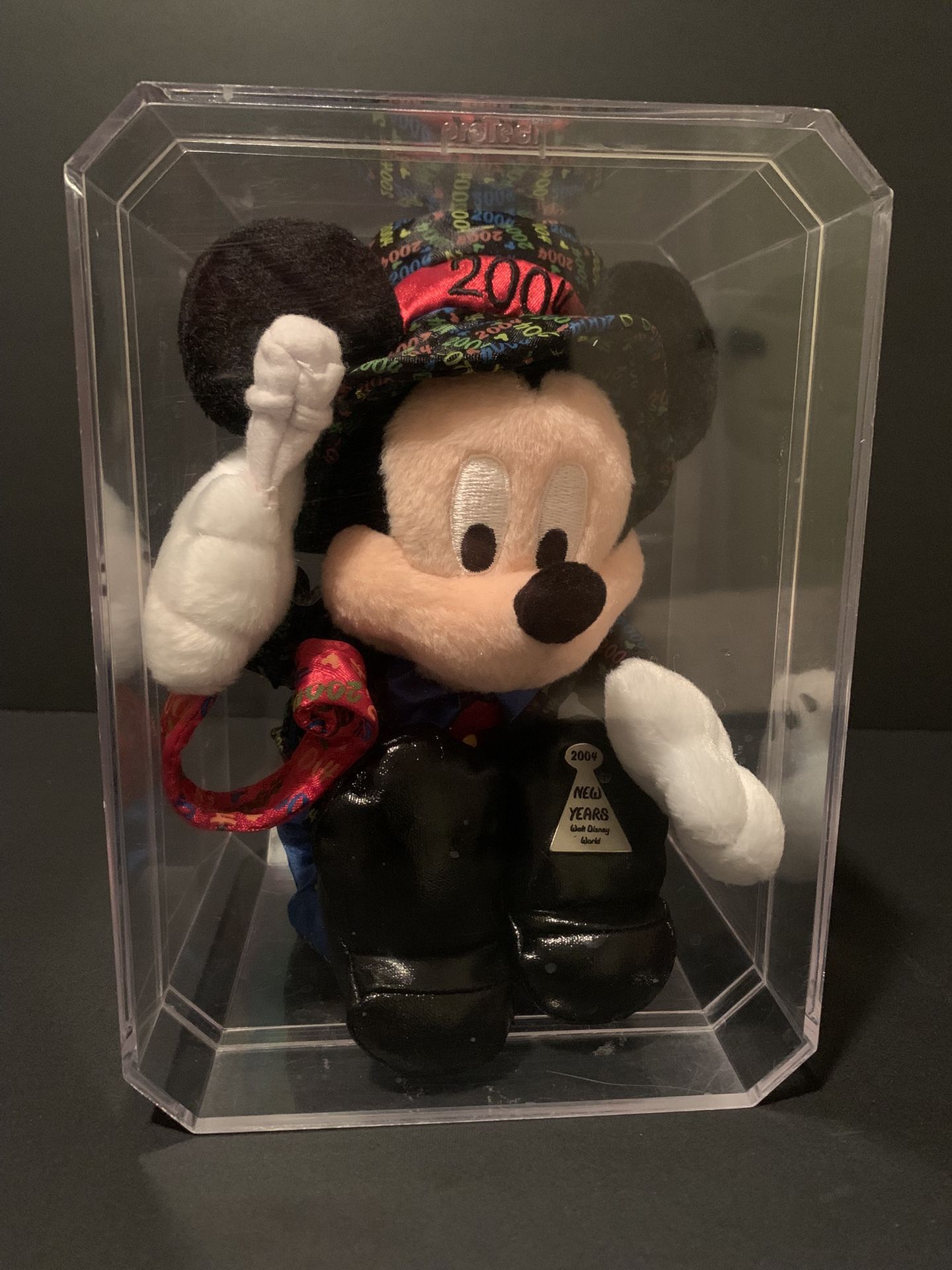 2004 Mickey Mouse New Years Bean Bag 11 in Plush Toy w/Tags