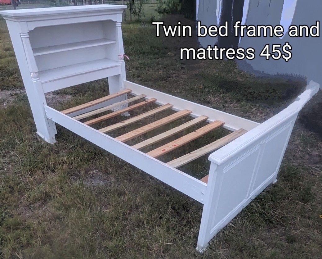 Twin Bed With Mattress 40$