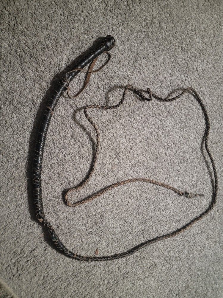 Antique Leather Bullwhip For Sale
