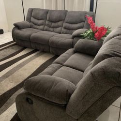 Tulen Gray Manual Reclining Sofa & Loveseat