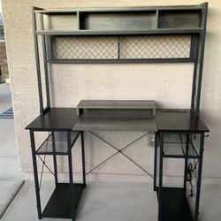 Reversible Workstation Desk With Pegboard