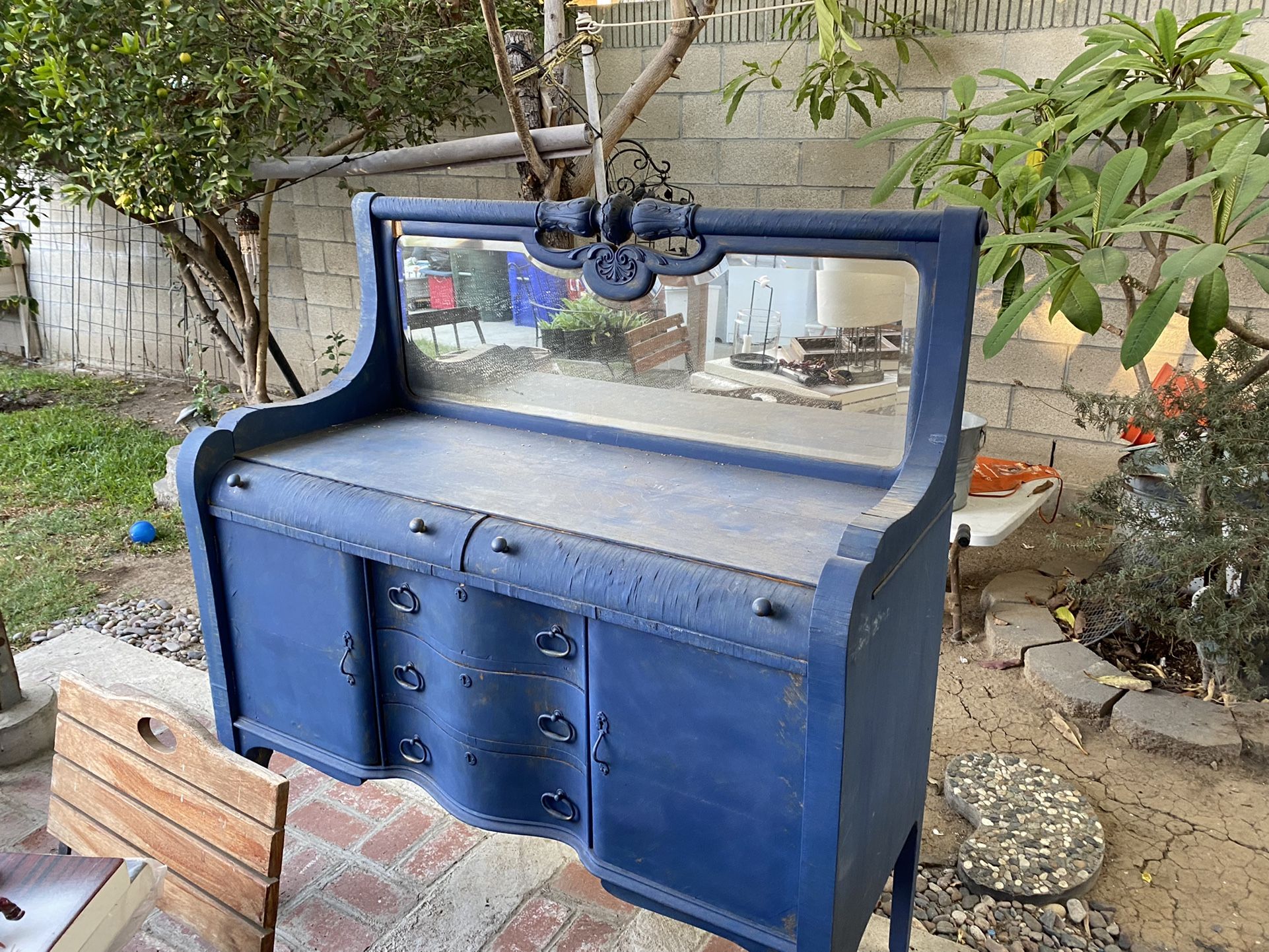 Old Antique Dresser With Mirror 