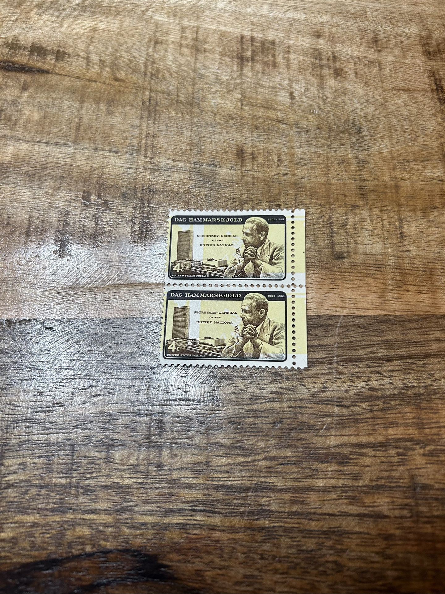 Two Dag Hammarskjold error Stamp From 1964