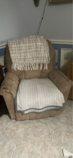 Tan Upholstered Recliner Chair
