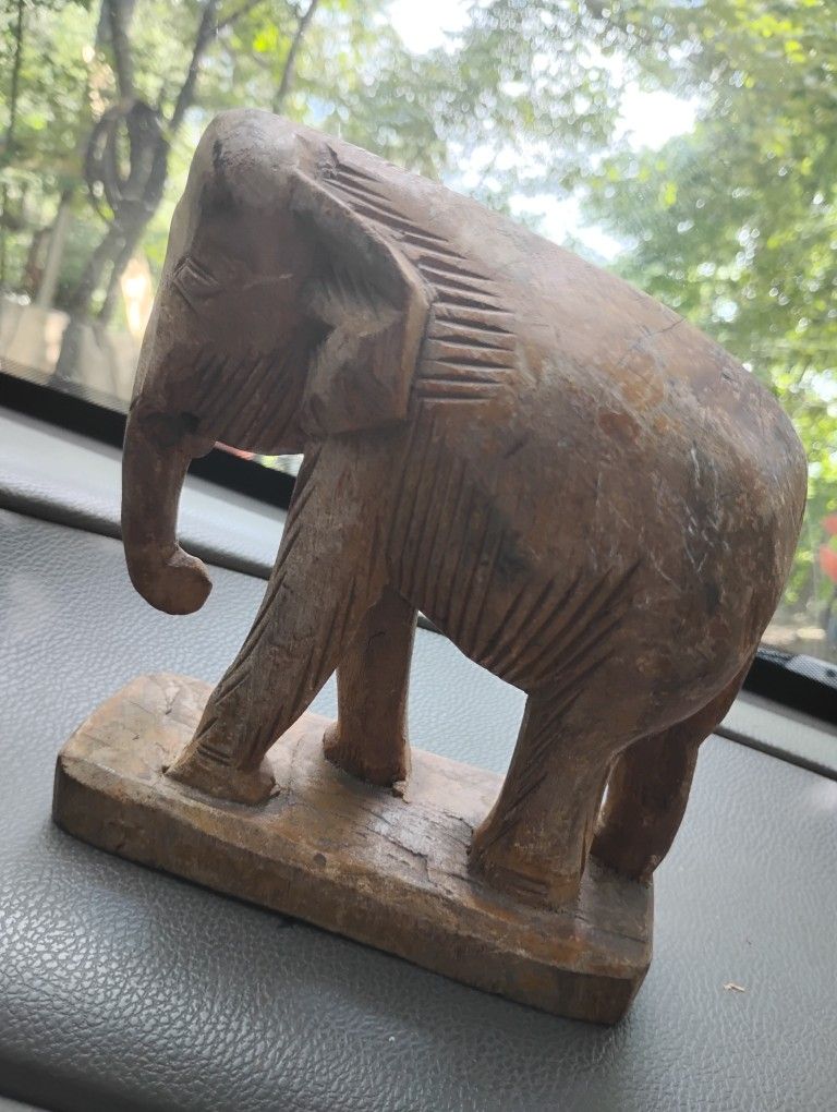 Vintage Wooden Elephant