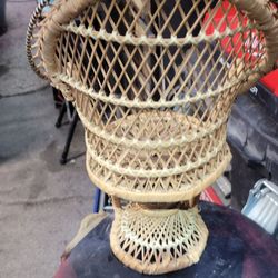 Miniature 70's style wicker fan chairs