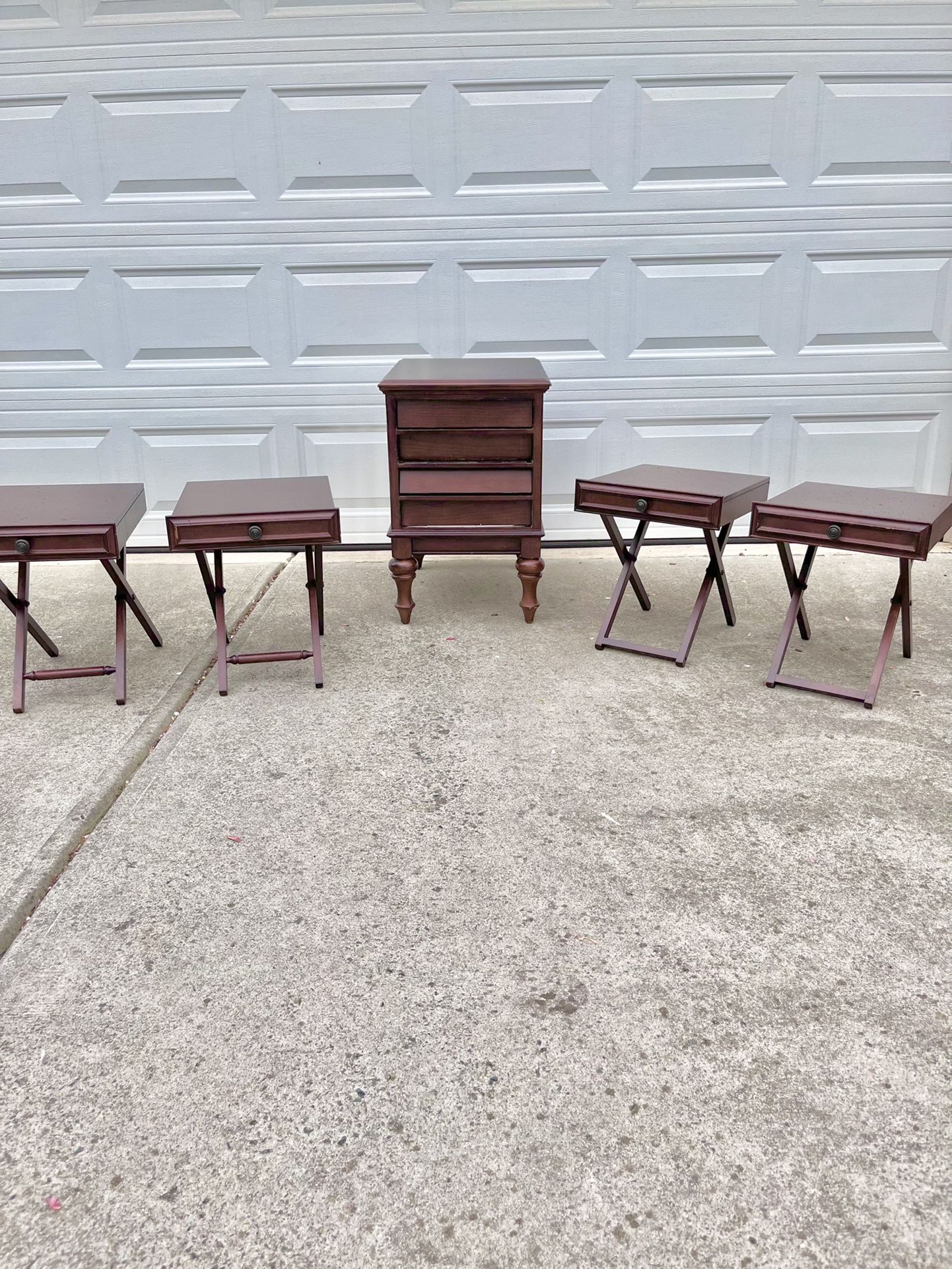 End Side Storage table with 4 Pull Out Stand Alone Trays $150