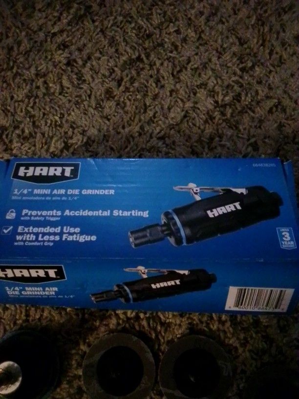 Hart New 1/4 Mini Air Die Grinder With Extra Sanding Pads