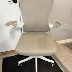 Brand New Grey/White Mesh Tall Back Ergonomic Office Chair w/Flip Up Arms & Adjustable Lumbar Support