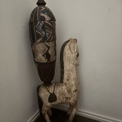 Original African Art - Horse Figure 5ft