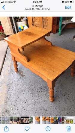 Vintage farm wood side table