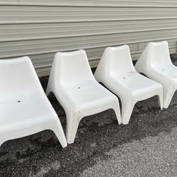 $15 EACH- White Plastic chairs For Pool Or BBQ