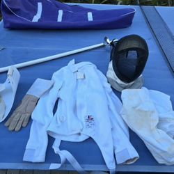 Full Fencing Gear Set – Complete Kit (Mask, Jacket, Pants, Chest Protector, Glove, Sword, Bag) 🤺OBO