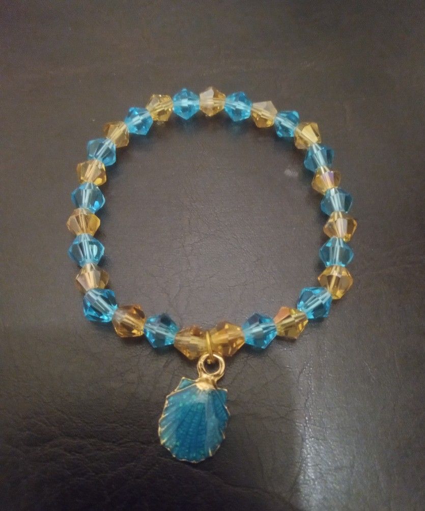 Golden Blue Shell Bracelet