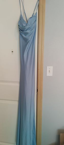 Beautiful light blue full length prom dress