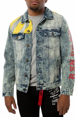 Urban Streetwear Caution Denim Jacket
