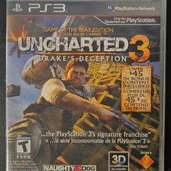 New- Uncharted 3- Drakes Deception- PS3 Video Game-Game of The Year Edition