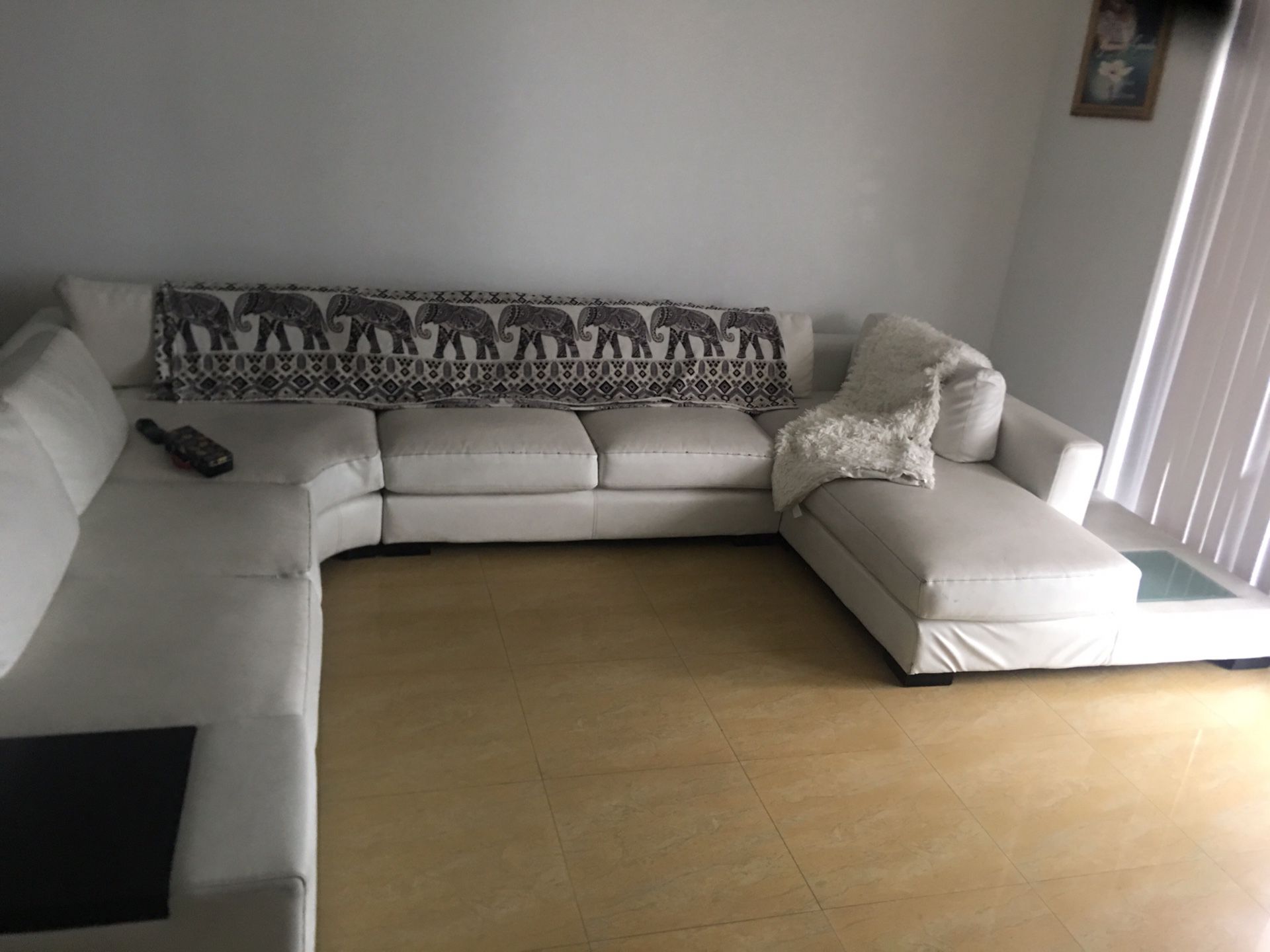 For sale white couch Italian leather