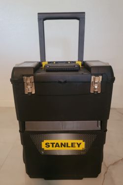 STANLEY 2in1 Rolling Work-Centre Toolbox with Pull Handle, Detachable Toolboxw/Portable Tote Tray,