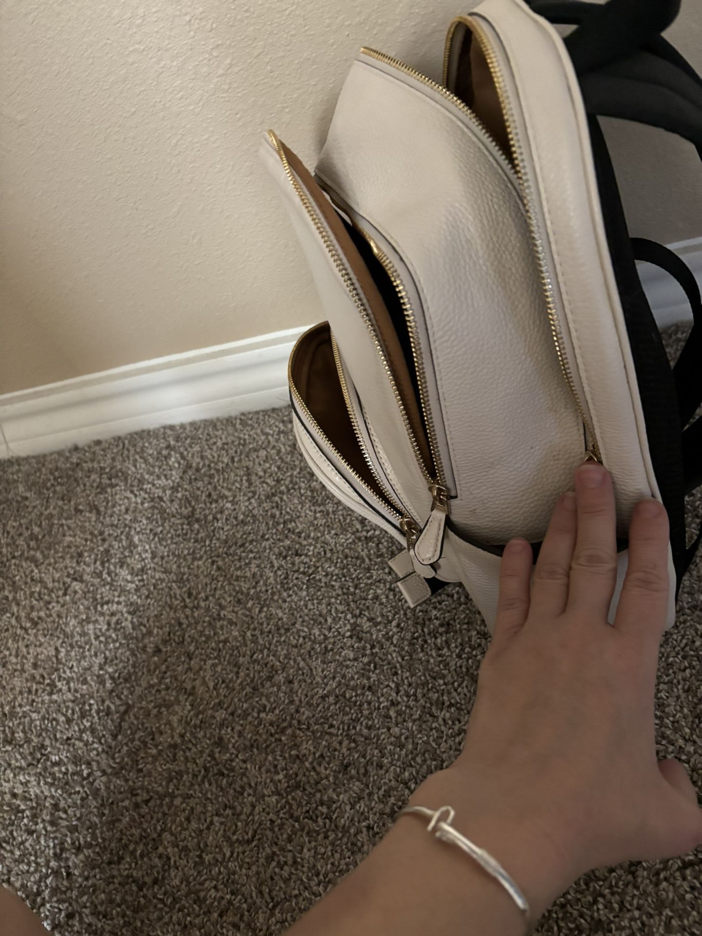 White coach backpack