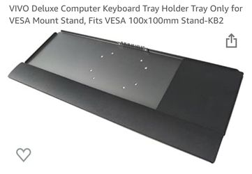 VIVO Deluxe Computer Keyboard Tray Holder Tray Only for VESA Mount Stand, Fits VESA 100x100mm Stand-KB2