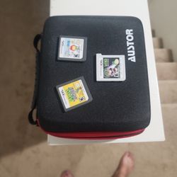 Nintendo 3DS Case With 3 Games