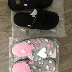 2 Pairs Of Slippers , Size 7, New In The Bag