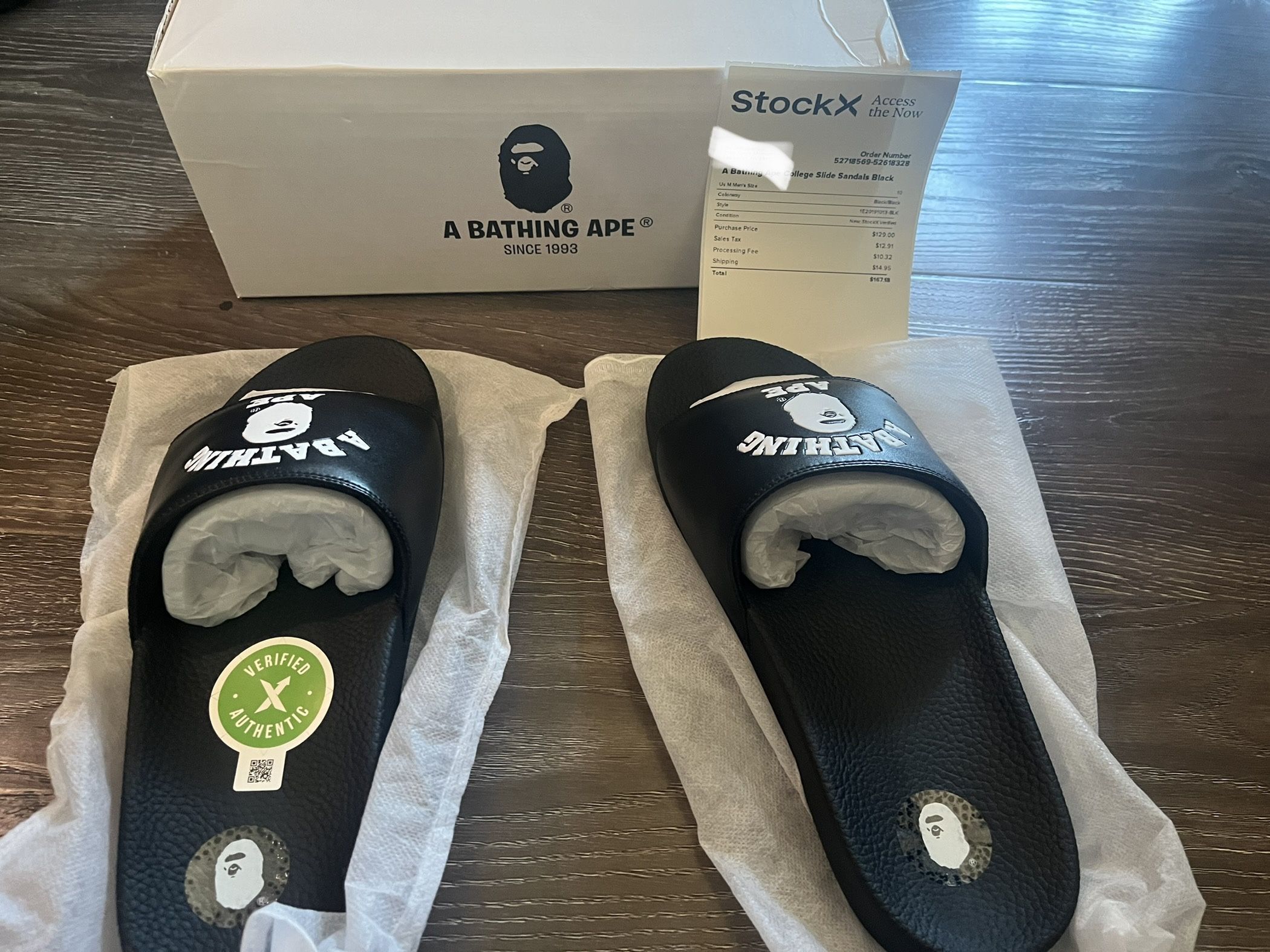 Bape slides (size 10 mens)
