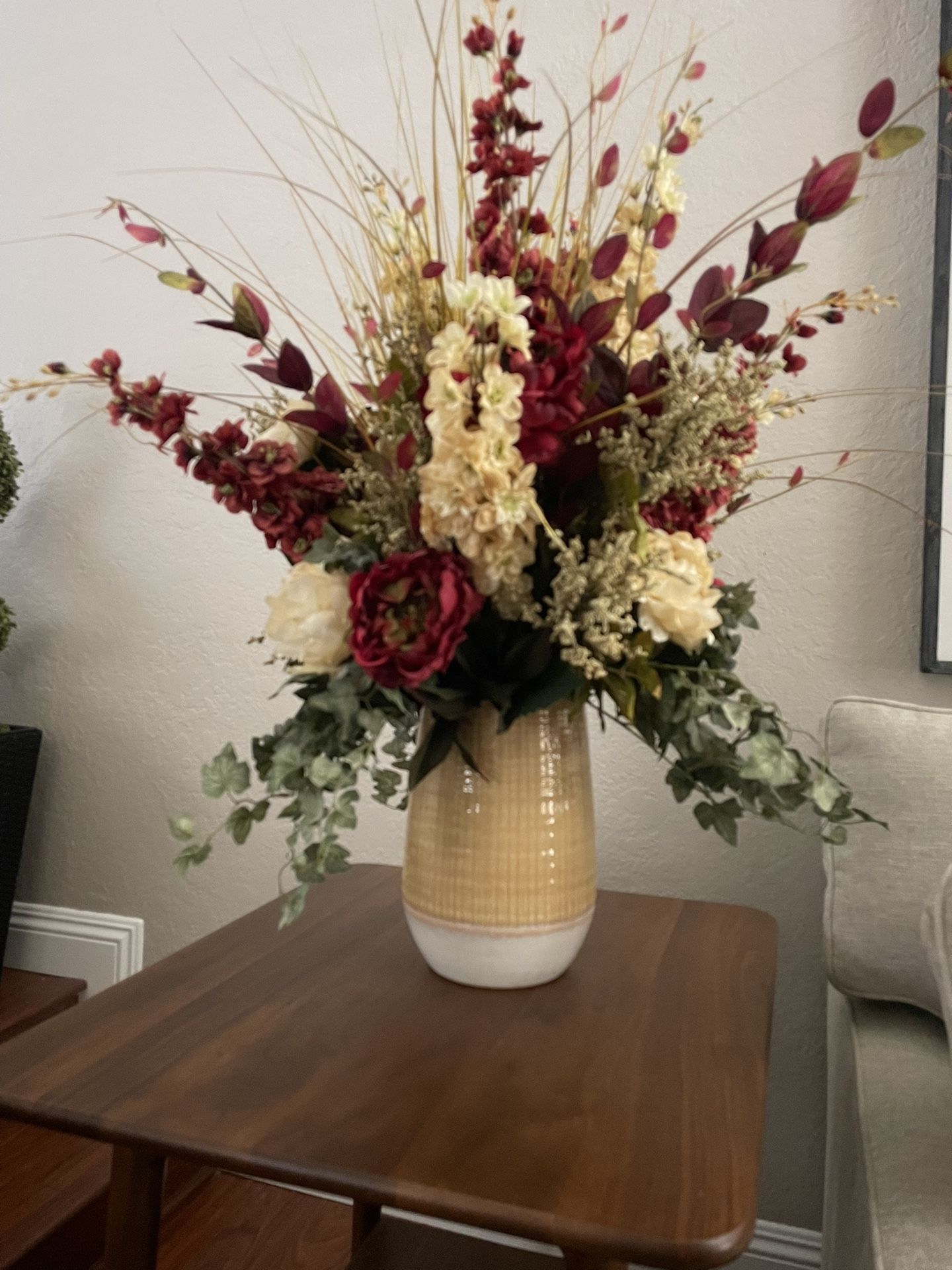 Faux Floral  Vase with Flowers 