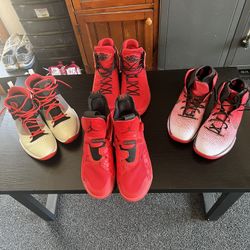 Air Jordans Red Set of Basketball Shoes (13-14)