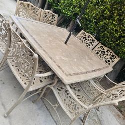 9Pc Stone Patio Set /outdoor Dining Set/Outdoor Furniture/Cash Only 