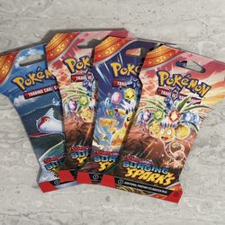 🔥 Pokémon Surging Sparks Sleeved Booster Packs – 4 Pack Lot – Sealed