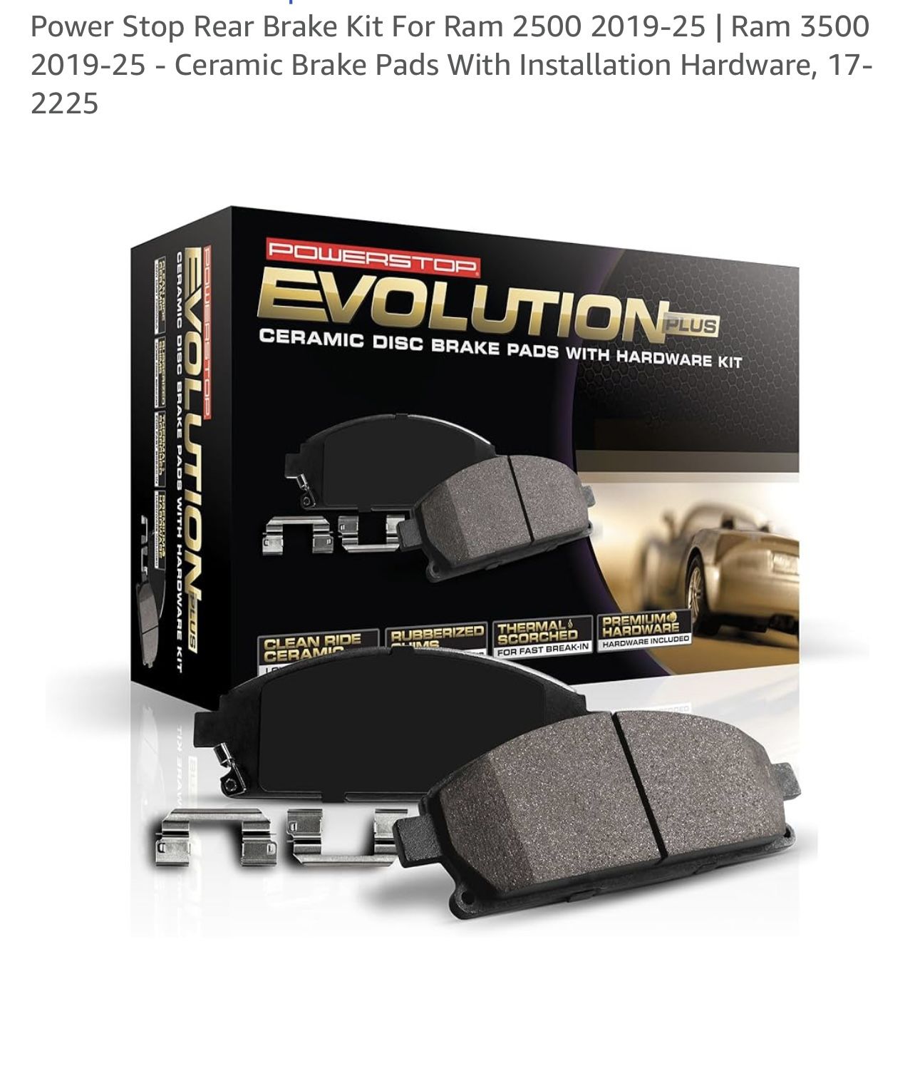 2019-2025 Ram 2(contact info removed) Rear Brake Pads