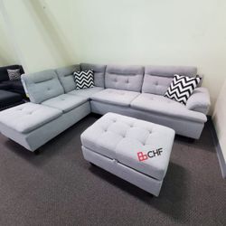Modern living room sectional sofa with ottoman  // Holiday Sale