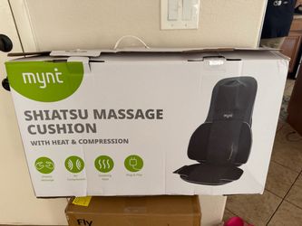 New! Approved Shiatsu Neck & Back Massager for Chair Black 2D & 3D Back Massage with Heat & 10 Deep Kneading Nodes, Portable Spot Massage Chair Pad