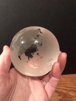 Frosted globe paperweight