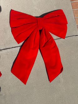 Large Red Velvet Decorative Bow