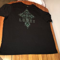 Mens Size 3XL Black And Green LUCKY Shirt 